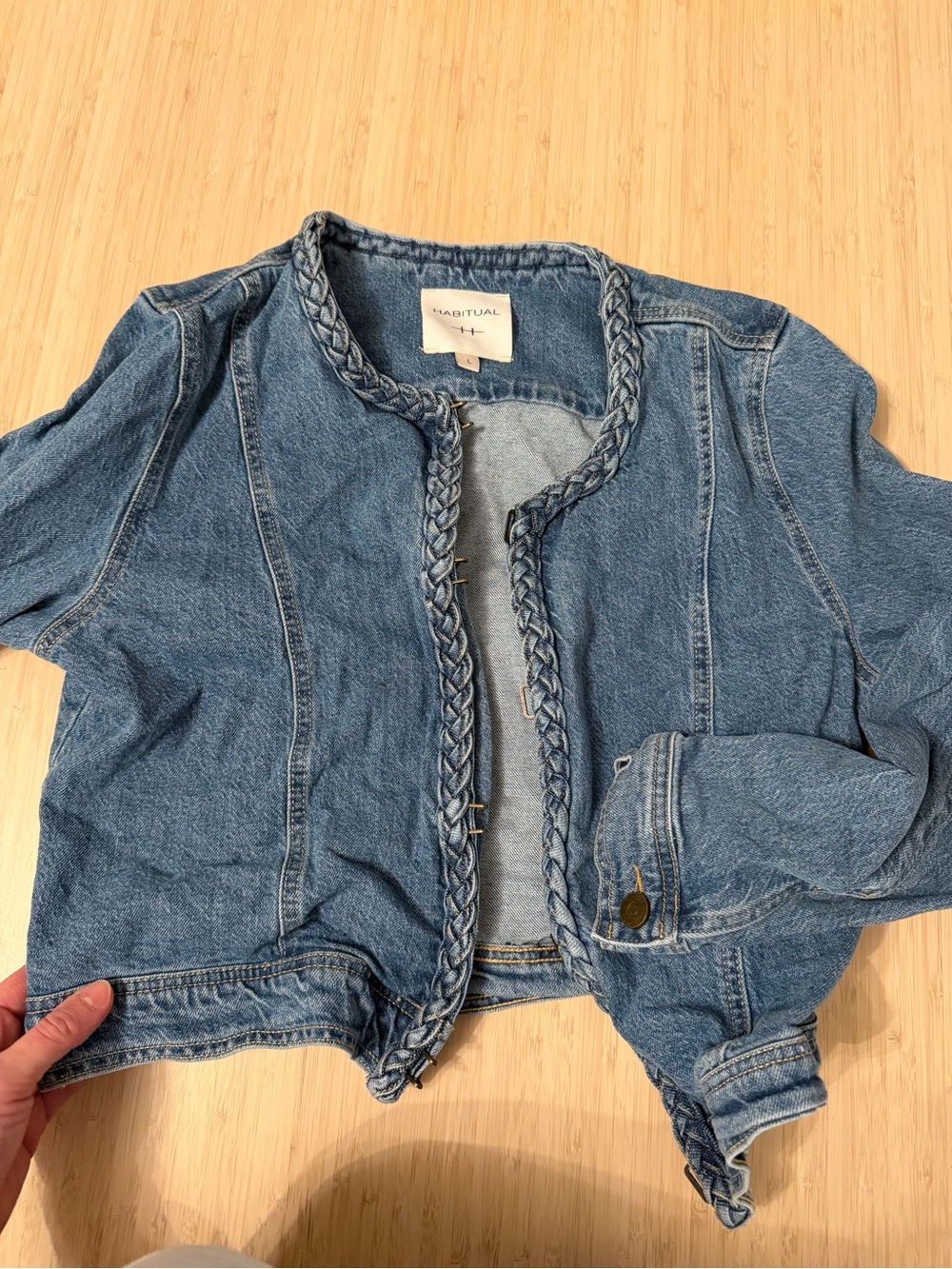 Habitual Blue Braided-Trim Denim Jacket